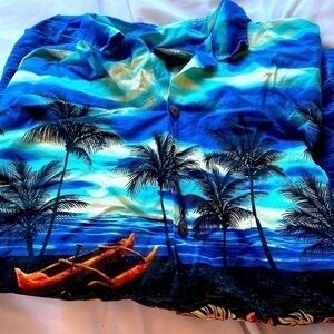ROYAL Creations vintage full button down Hawaii style short sleeve shirt lg